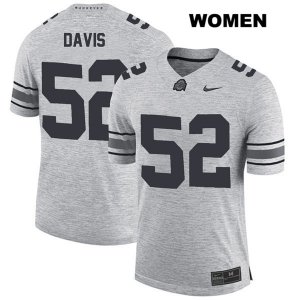 Women's NCAA Ohio State Buckeyes Wyatt Davis #52 College Stitched Authentic Nike Gray Football Jersey VI20F60CR